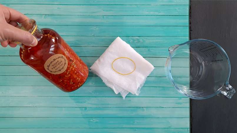 Teinture de fruit d'églantier frais et écrasé dans de l'alcool, photo 6