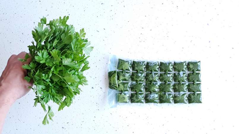 Jus de persil avec citron vert en packs de glace, photo 11