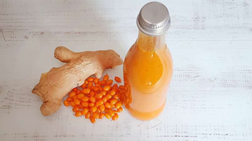 Jus d'argousier au gingembre, au citron et au miel, photo 3