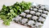 Jus de persil avec citron vert en packs de glace